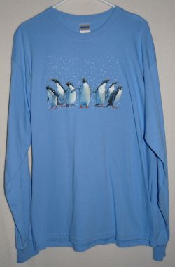 Penguins Long Sleeved Carolina Blue Tshirt