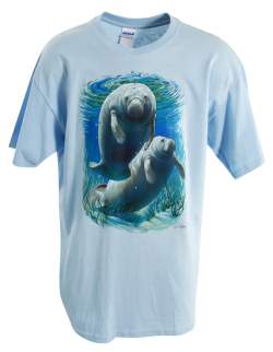 Two Manatees Powder Blue Tshirt