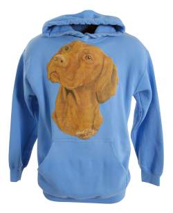Vizsla Head Carolina Blue Hoodie