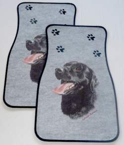 Black Labrador - Head Car Mats