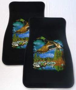 Mallard Duck Black Car Mats