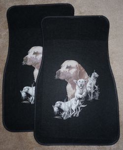 Four Yellow Labs Car Black Mats
