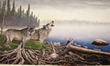 Misty Morning Wolves - Art Print