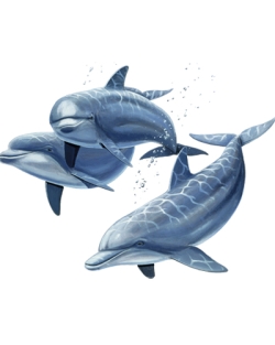 Three Dolphins Door Mat