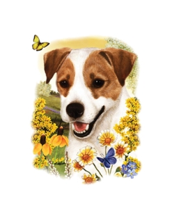 Jack Russell Terrier Floral Door Mat