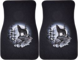 Wolf Moon Standing Car Mats