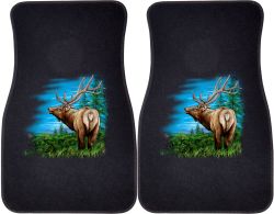Elk Looking Left Car Mats