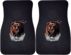 Growling Grizzly in Water Car Mats