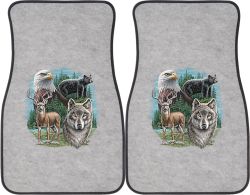Eagle, Bear, Deer, Wolf Collage Car Mats