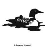 Loon and Chick Decal