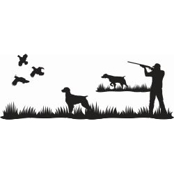 Quail Heaven Two Brittanys Mural Decal