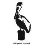 Standing Pelican Wall Decal