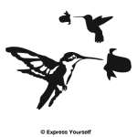 Detailed Hummingbirds Wall Decal