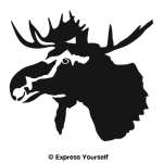 Moose Head Detail Wall Decal