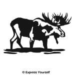 Bull Moose in Water Wall Decal