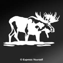 Bull Moose in Water Decal