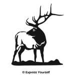 Looking Back Bull Elk Wall Decal