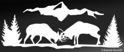 Alpine Elk Battle Mural Decal