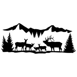 High Country Harem Elk Wall Decal