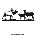 Bull Elk and Gang Wall Decal