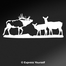 Bull Elk and Gang Decal