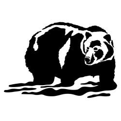 Grizzly in the Stream Wall Decal