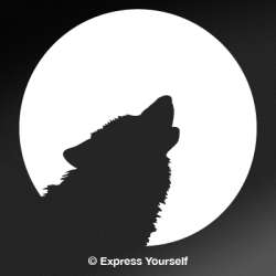 Howling at the Moon Wolf Decal