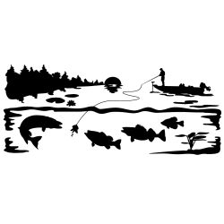 Sunrise Strike Freshwater Fish Wall Decal