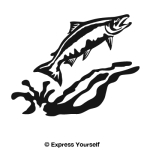 Heading Upstream Salmon Wall Decal