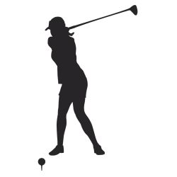 Lady Golfer Wall Decal