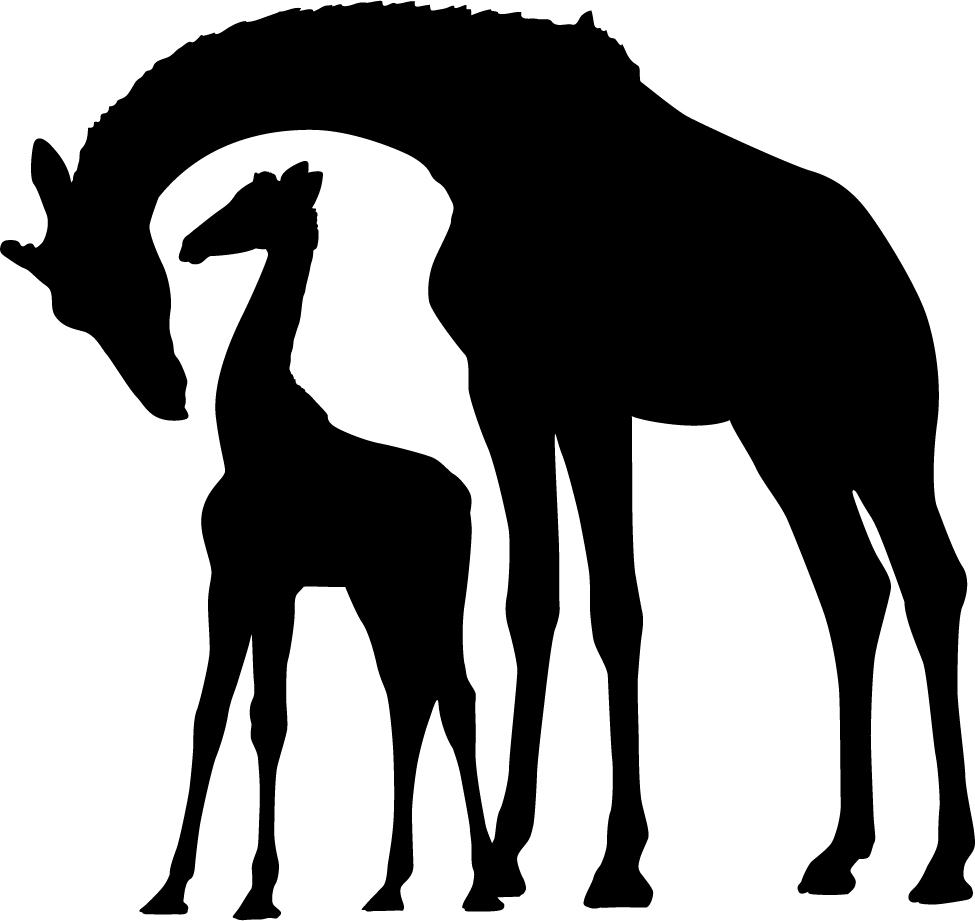 Download Giraffe Mother and Child Wall Decal
