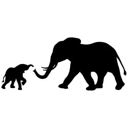 Elephant Mother and Child Wall Decal