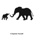 Elephant Mother and Child Wall Decal