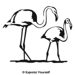 Flamingo Mother and Child Wall Decal