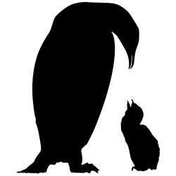 Penguin Mother and Child Wall Decal