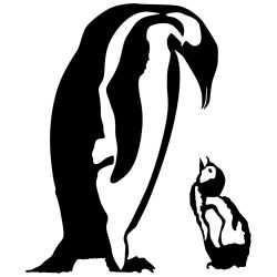 Penguin Mother and Child Detailed Wall Decal