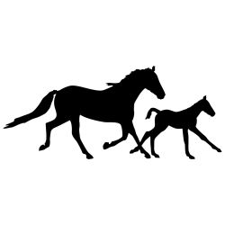 Horse Mother and Child Running Wall Decal