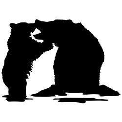 Grizzly Mother and Child Wall Decal