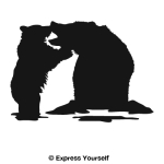 Grizzly Mother and Child Wall Decal