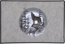 Wolf Moon Standing Door Mat