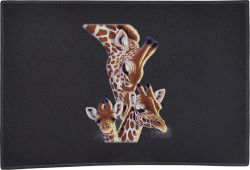 Nudge from Mother Giraffe Door Mat