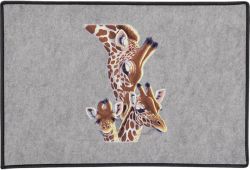 Nudge from Mother Giraffe Door Mat