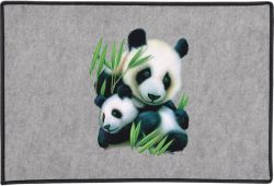 Panda and Cub Door Mat