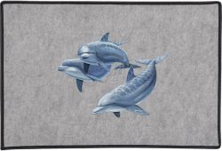 Three Dolphins Door Mat
