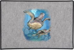 2 Sea Turtles Door Mat