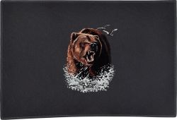 Growling Grizzly in Water Door Mat