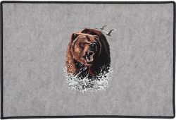 Growling Grizzly in Water Door Mat