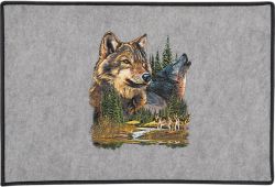 Gray Wolves Door Mat