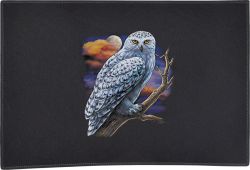 Snowy Owl on Branch Door Mat