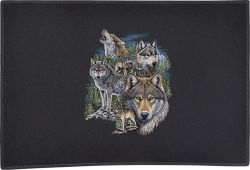 Pack of Wolves in Mountain Door Mat